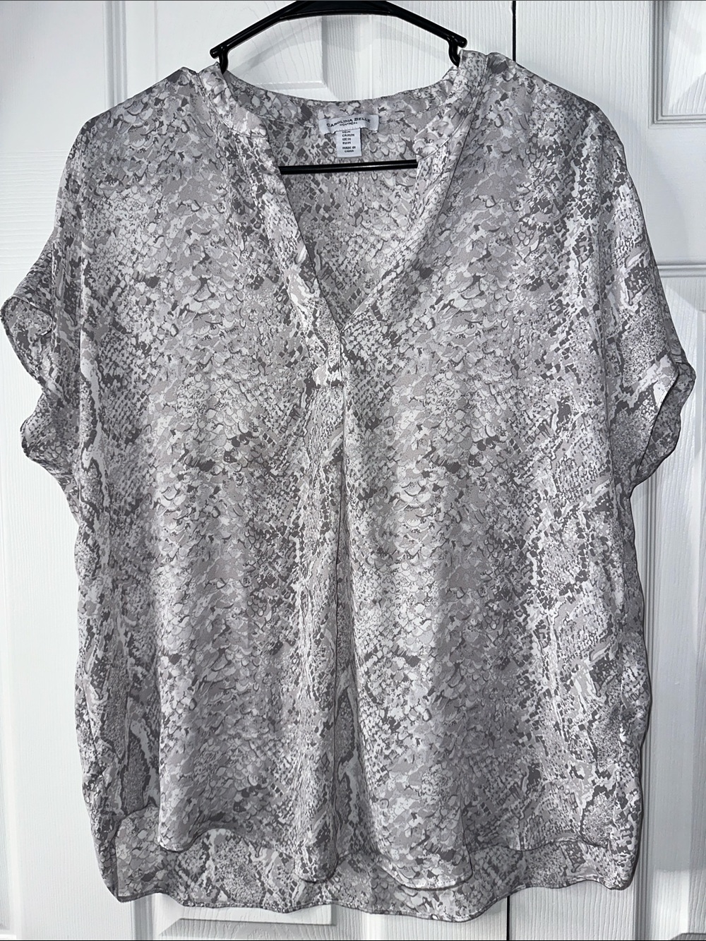 Carolina Belle Grey Snake-Print Blouse